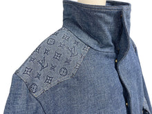 画像をギャラリービューアに読み込む, LOUISVUITTON ルイヴィトン モノグラム パデッド パファー デニムジャケット インディゴ ブルー 23SS サイズ52 美品 中古 67429