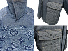 画像をギャラリービューアに読み込む, LOUISVUITTON ルイヴィトン モノグラム パデッド パファー デニムジャケット インディゴ ブルー 23SS サイズ52 美品 中古 67429