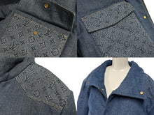 画像をギャラリービューアに読み込む, LOUISVUITTON ルイヴィトン モノグラム パデッド パファー デニムジャケット インディゴ ブルー 23SS サイズ52 美品 中古 67429