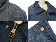 画像をギャラリービューアに読み込む, LOUISVUITTON ルイヴィトン モノグラム パデッド パファー デニムジャケット インディゴ ブルー 23SS サイズ52 美品 中古 67429