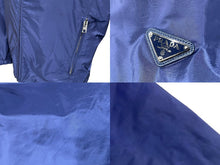画像をギャラリービューアに読み込む, PRADA プラダ ジャケット リバーシブル SGH058 トライアングルロゴ ナイロン サイズ50 シルバー金具 パープル ブルー 美品 中古 67435