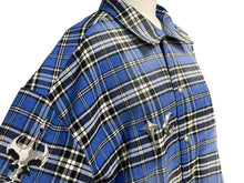 画像をギャラリービューアに読み込む, 極美品 THUGCLUB サグクラブ ARABSWORD フランネルシャツ 韓国製 ポリエステル レーヨン ポリウレタン ブルー シルバー サイズ1 中古 67438