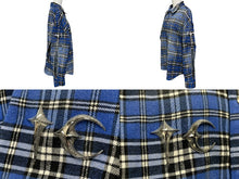 画像をギャラリービューアに読み込む, 極美品 THUGCLUB サグクラブ ARABSWORD フランネルシャツ 韓国製 ポリエステル レーヨン ポリウレタン ブルー シルバー サイズ1 中古 67438