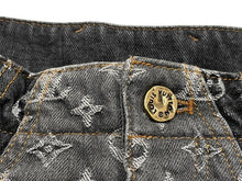 画像をギャラリービューアに読み込む, LouisVuitton ルイヴィトン モノグラムフラワーデニムパンツ ジーンズ 23AW RM232 Y92 HPD92W ブラック コットン 美品 中古 67444