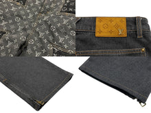 画像をギャラリービューアに読み込む, LouisVuitton ルイヴィトン モノグラムフラワーデニムパンツ ジーンズ 23AW RM232 Y92 HPD92W ブラック コットン 美品 中古 67444
