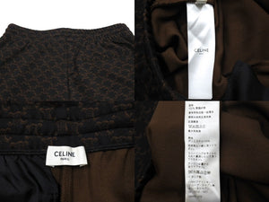 CELINE セリーヌ クラシック ロゴ トリンオフ パンツ メンズパンツ ジャージ 2Z319366T 2023SS Mサイズ ブラウン 美品 中古 67445