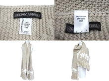 画像をギャラリービューアに読み込む, 極美品 ChromeHearts クロムハーツ SCARF FRNGD HNDKNT CEM クロスパッチ付きカシミヤマフラー ベージュ調 中古 67451
