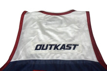 Load image into Gallery viewer, 新品同様 outkast アウトキャスト ゲームシャツ タンクトップ ノースリーブ サイズXXL ホワイト ネイビー 中古 67462