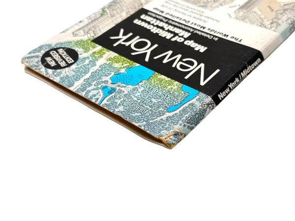 New York Map of Midtown Manhattan Bird's Eye View Map 1985 Interior Good Condition Used 67466