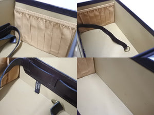 ChristianDior Vanity Trunk 30 Vintage Canvas Leather Beige Brown Gold Good Used 67483
