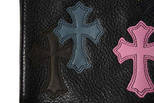 画像をギャラリービューアに読み込む, 新品同様品 CHROME HEARTS クロムハーツ レザー スクエアポシェット ショルダーバッグ クロスパッチ マルチカラー ブラック 中古 67487