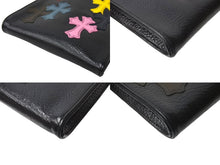 画像をギャラリービューアに読み込む, 新品同様品 CHROME HEARTS クロムハーツ レザー スクエアポシェット ショルダーバッグ クロスパッチ マルチカラー ブラック 中古 67487