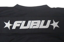 Load image into Gallery viewer, FUBU フブ ゲームシャツ フットボールシャツ ヴィンテージ サイズXL ブラック ホワイト グレー メッシュ ポリエステル 美品 中古 67488