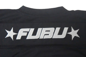 FUBU フブ ゲームシャツ フットボールシャツ ヴィンテージ サイズXL ブラック ホワイト グレー メッシュ ポリエステル 美品 中古 67488