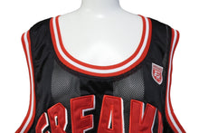 Load image into Gallery viewer, FUBU フブ タンクトップ ゲームシャツ バスケワッペン ヴィンテージ サイズL ブラック レッド ホワイト メッシュ 美品 中古 67492