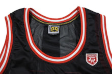 Load image into Gallery viewer, FUBU フブ タンクトップ ゲームシャツ バスケワッペン ヴィンテージ サイズL ブラック レッド ホワイト メッシュ 美品 中古 67492
