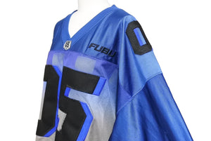 FUBU フブ ゲームシャツ フットボールシャツ ヴィンテージ ブルー レッド ブラック メッシュ ポリエステル XXL 美品 中古 67495