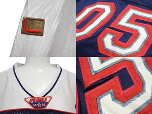 FUBU フブ ゲームシャツ フットボールシャツ 90S ヴィンテージ サイズ2XL ネイビー ホワイト メッシュ ポリエステル 美品 中古 67513