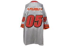 FUBU フブ ゲームシャツ フットボールシャツ ヴィンテージ サイズ2XL グレー レッド メッシュ ポリエステル 美品 中古 67515