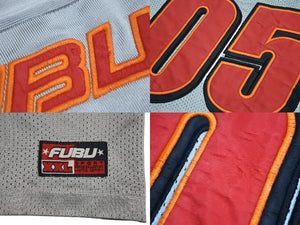 FUBU フブ ゲームシャツ フットボールシャツ ヴィンテージ サイズ2XL グレー レッド メッシュ ポリエステル 美品 中古 67515