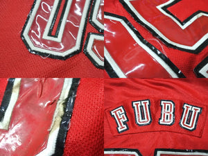 FUBU フブ ゲームシャツ LOS ANGELES アスレティックリーグ ヴィンテージ 1992 ポリエステル レッド ブラック L 美品 中古 67516