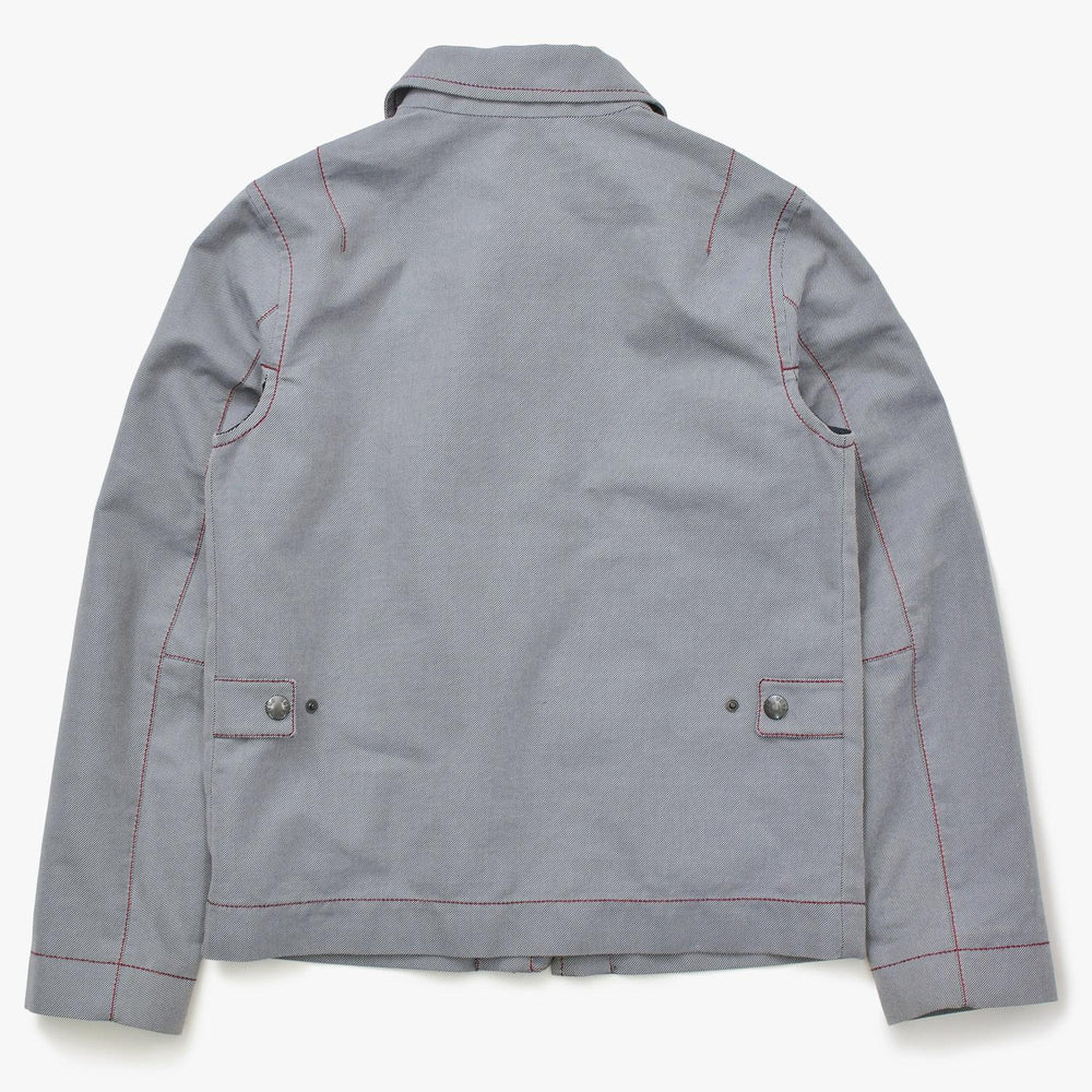 極美品 PRADA SPORT プラダスポーツ アーカイブワークジャケット 108307 コントラストステッチ グレー レッド ダブルジップ レディース 中古 4a006752