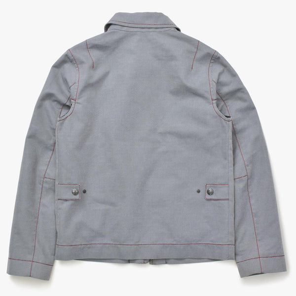 極美品 PRADA SPORT プラダスポーツ アーカイブワークジャケット 108307 コントラストステッチ グレー レッド ダブルジップ レディース 中古 4a006752