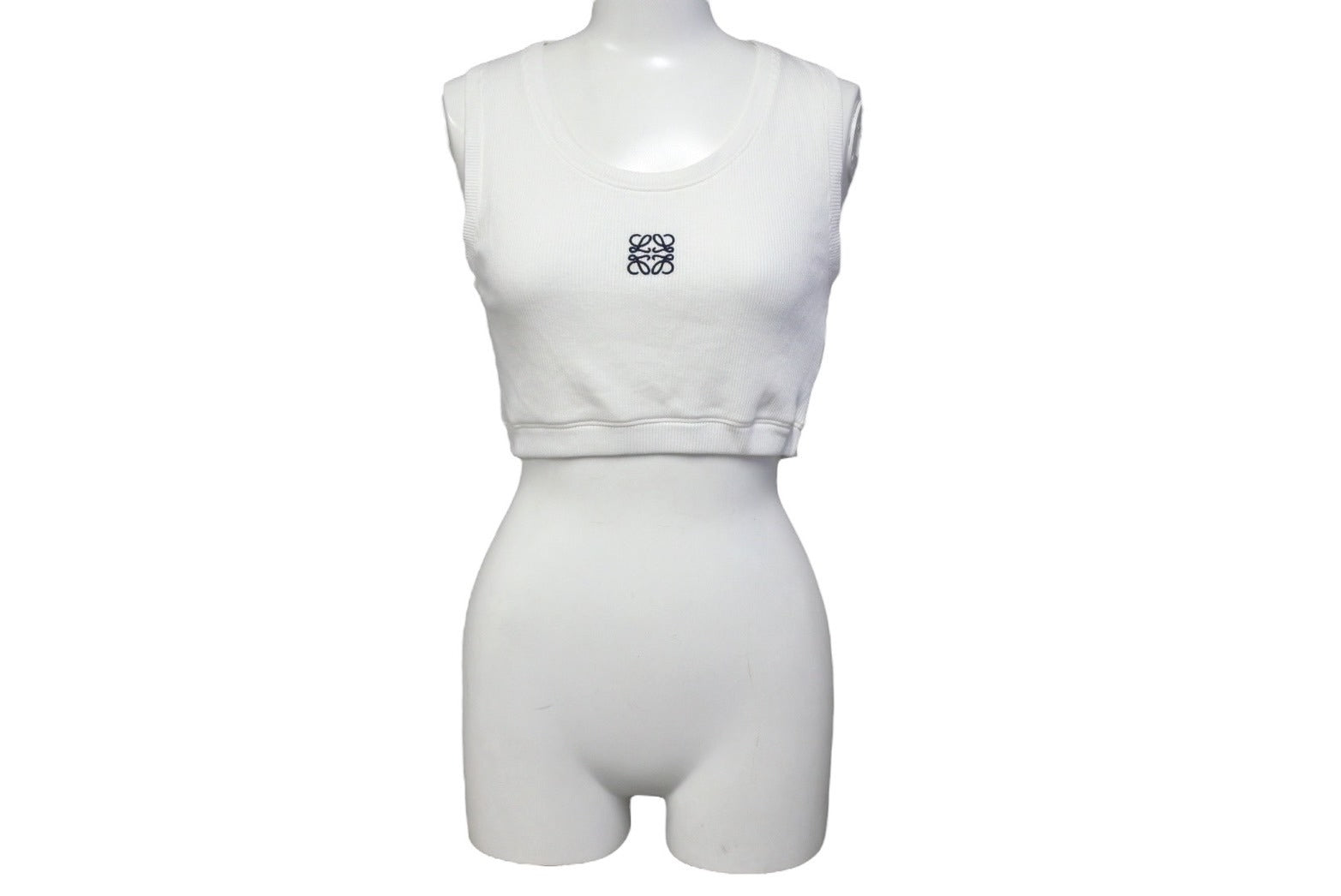 【美品】ロエベ　タンクトップ　ホワイト xs アナグラム タンクトップ（シルク） ホワイト - LOEWE