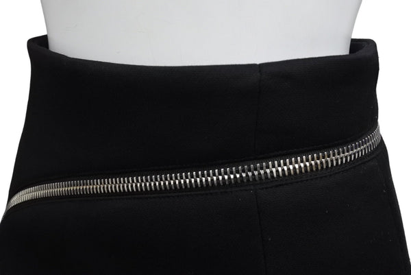 AlexanderWang アレキサンダーワン スカート ジップファスナー CA 00985 ブラック シルバー金具 サイズ0 美品 中古 67522
