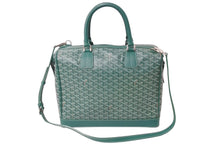 画像をギャラリービューアに読み込む, 極美品 GOYARD ゴヤール2WAYハンドバッグ ショルダーバッグ ATN020134 PVC レザー グリーン シルバー金具 中古 67526