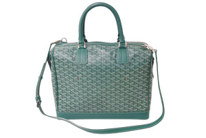 極美品 GOYARD ゴヤール2WAYハンドバッグ ショルダーバッグ ATN020134 PVC レザー グリーン シルバー金具 中古 67526