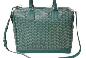 極美品 GOYARD ゴヤール2WAYハンドバッグ ショルダーバッグ ATN020134 PVC レザー グリーン シルバー金具 中古 67526