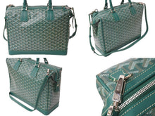 Load image into Gallery viewer, 極美品 GOYARD ゴヤール2WAYハンドバッグ ショルダーバッグ ATN020134 PVC レザー グリーン シルバー金具 中古 67526