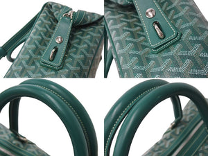 極美品 GOYARD ゴヤール2WAYハンドバッグ ショルダーバッグ ATN020134 PVC レザー グリーン シルバー金具 中古 67526