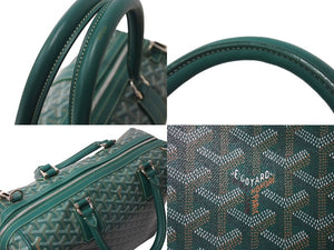 極美品 GOYARD ゴヤール2WAYハンドバッグ ショルダーバッグ ATN020134 PVC レザー グリーン シルバー金具 中古 67526