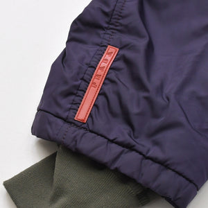 PRADA SPORT プラダスポーツ リネアロッサ ヴィンテージ中綿ダウンコート SGV310 50サイズ パープル オリーブ アウター 美品 中古 4a006753