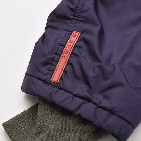 PRADA SPORT プラダスポーツ リネアロッサ ヴィンテージ中綿ダウンコート SGV310 50サイズ パープル オリーブ アウター 美品 中古 4a006753