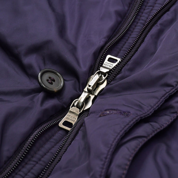PRADA SPORT プラダスポーツ リネアロッサ ヴィンテージ中綿ダウンコート SGV310 50サイズ パープル オリーブ アウター 美品 中古 4a006753