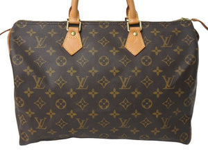 LOUIS VUITTON ルイヴィトン スピーディ35 ハンドバッグ M41524 モノグラムキャンバス ゴールド金具 ブラウン 美品 中古 67534