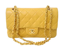 画像をギャラリービューアに読み込む, CHANEL シャネル マトラッセ23 Wフラップ Wチェーンショルダーバッグ 3番台 ラムスキン イエロー ゴールド金具 美品 中古 67540