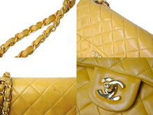 画像をギャラリービューアに読み込む, CHANEL シャネル マトラッセ23 Wフラップ Wチェーンショルダーバッグ 3番台 ラムスキン イエロー ゴールド金具 美品 中古 67540