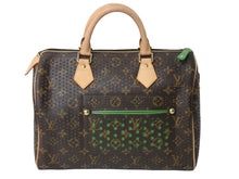 Load image into Gallery viewer, 新品同様 LOUIS VUITTON ルイヴィトン モノグラム ペルフォ スピーディ30 ハンドバッグ M95181 グリーン メッシュ 中古 67542