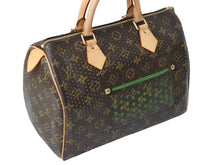 Load image into Gallery viewer, 新品同様 LOUIS VUITTON ルイヴィトン モノグラム ペルフォ スピーディ30 ハンドバッグ M95181 グリーン メッシュ 中古 67542