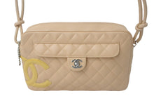 Load image into Gallery viewer, CHANEL シャネル ショルダーバッグ カンボンライン ココマーク 10番台 ベージュ レザー シルバー金具 美品 中古 67545