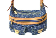 画像をギャラリービューアに読み込む, 新品同様 LouisVuitton ルイヴィトン バギーPM ショルダーバッグ M95049 FL0047 モノグラムデニム ヌメ革 ブルー ゴールド 中古 67546