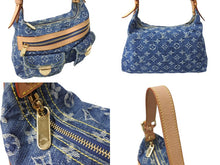 画像をギャラリービューアに読み込む, 新品同様 LouisVuitton ルイヴィトン バギーPM ショルダーバッグ M95049 FL0047 モノグラムデニム ヌメ革 ブルー ゴールド 中古 67546