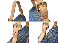 画像をギャラリービューアに読み込む, 新品同様 LouisVuitton ルイヴィトン バギーPM ショルダーバッグ M95049 FL0047 モノグラムデニム ヌメ革 ブルー ゴールド 中古 67546