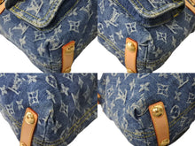 画像をギャラリービューアに読み込む, 新品同様 LouisVuitton ルイヴィトン バギーPM ショルダーバッグ M95049 FL0047 モノグラムデニム ヌメ革 ブルー ゴールド 中古 67546