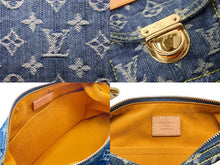 画像をギャラリービューアに読み込む, 新品同様 LouisVuitton ルイヴィトン バギーPM ショルダーバッグ M95049 FL0047 モノグラムデニム ヌメ革 ブルー ゴールド 中古 67546