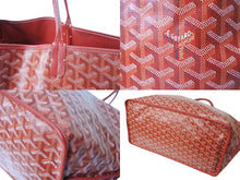 画像をギャラリービューアに読み込む, 極美品 GOYARD ゴヤール サック アンジュGM トートバッグ ポーチ付き リバーシブル PVCコーティングキャンバス レッド 67548